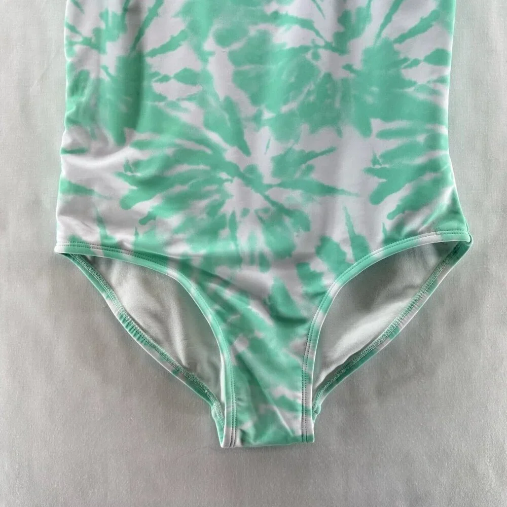 Justice Swimsuit Youth Size 16 Tie Dye One Piece Bathing Suit Beach Green